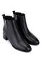 Women's Genuine Leather Black Leather Heeled Boots - 2