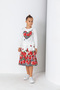 Girl's Ecru Rose Printed Stylish Skirt – New Product - 6