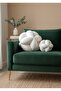 Set of 2 |   42/25 cm Size Ecru Welsoft Fabric Decorative Ball Throw Pillow Curl Knot Set - 2