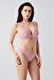 Women's Supported Push-Up Dusty Rose Bra Set – Lace Embroidered Model C0T6N1433 - 2