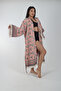 Kimono Kaftan Fish Patterned 1 Piece Bohemian Bathrobe Unisex Jacquard 3 Layers Muslin Fabric - 3