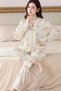 Floral Printed Top And Bottom Sleepwear Two Pieces Pajama Set For Women's - 2