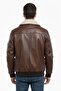 Aviator 32 Brown Genuine Leather Patched Men's Bomber Jacket - 3