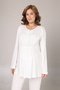 Women's Ecru Shawl Collar Lace Design Cotton Maternity Pajamas 3-Piece Set - 4