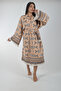 Kimono Kaftan Fish Patterned 1 Piece Bohemian Bathrobe Unisex Jacquard 3 Layers Muslin Fabric - 7