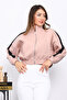 Powder Zippered Three-Thread Sweat Cardigan