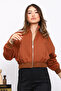 Tan Zippered Three-Thread Sweat Cardigan - 3