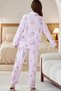 Floral Comfort Women's Pajama Set Girls Two Pieces Lounge Wear Pajama - 3