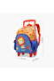 Fisher- Printed Trolley Backpack with Retractable Handle and Zip Closure - 12 inches - 2