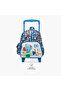 Fisher- Printed Trolley Backpack with Retractable Handle and Zip Closure - 12 inches - 4