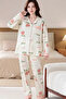 Cozy Womens Pajama Set Floral Printed Sleepwear Lounge Pajama Two Pieces Set - 2
