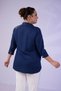 111967 Women's Large Size Zip Detail Shirt Indigo - 5