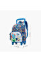 Fisher- Printed Trolley Backpack with Retractable Handle and Zip Closure - 12 inches - 2