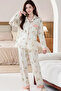 Soft Fabric Women's Home Night Loungewear Two-Piece Casual Pajama Set - 2
