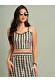 Chic Diamond Pattern Knit Crop Top and Skirt Co-Ords - 6
