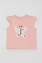 Baby Girl Shorts Set Flower Printed Butterfly Embroidered Button Accent Pieces 6 Months-2 Years, Salmon - 2