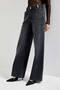 Women's Smoked Color 2W5-1 Wide Leg Fit Loose Fit 100% Cotton Belt Detailed Denim Jean - 2