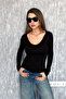 Women's V-Neck Long Sleeve Blouse 22132 - 2