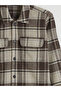 Regular Fit Long Sleeve Plaid Stamp Men's Shirt Jacket - 2