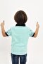 Boy's Printed Polo Neck Buttoned Short Sleeve T-Shirt - 3