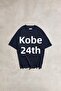 Kobe 24 Basketball Streetwear Navy Blue Oversized Unisex Short Sleeve Tshirt