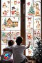 Home and Animals Double-Sided Christmas New Year Glass Sticker Set Christmas Ornaments
