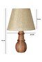Wooden Walnut Lampshade Cream Modern Chic Bedroom Living Room Table Lamp - 3