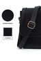 Black Shk127 Faux Leather Hand, Arm and Shoulder Bag with Internal Zipper Pocket and Snap Closure L:17 W:22 W:7 cm - 5