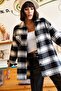 Women's Black and White Single Pocket Thick Plaid Lumberjack Shirt GML-19000736