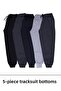 Boys' 5-Piece Straight Sweatpants with Elastic Waist