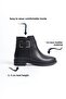 Black Side Buckle Zippered Leather Look Short Classic Women's Bootie - 4