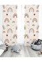 Cream Heart and Rainbow Patterned Children's Room Curtain (Single Panel Pricing)