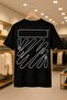 Off-White Contour Printed Oversize Unisex 100% Cotton Breathable Thick Fabric T-Shirt