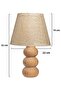 Wooden Lampshade Cream Rattan Pattern Modern Chic Bedroom Living Room Table Lamp - 2