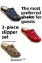 Women's House Slippers – Set of 3 Poly Sole Lightweight Sole Warm House Slippers