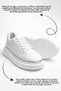 Daily Women's White Sports Shoes Lace-Up Lightweight Thick High Sole Walking Sneaker 2135 - 4