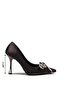 Satin Leather Stone-Embellished Lace-Up High Platform Heel Detailed Women's Evening Shoes 500 - 2