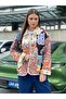 Women's Patchwork Patterned Oversize Jacket