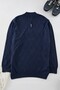 Navy Blue Men's Regular Half Turtleneck Baklava Knitwear Large Size Sweater Tmnaw25An00007 - 6