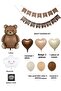 Half-Year Retro Birthday Set; Teddy Bear Foil, Banner, Heart Foil and Latex Balloon - 3