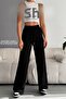 Soft Textured Black Premium Modal Wide Leg Palazzo Pants Sweatpants
