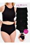 Women's Panties, High Waist Black Cotton Soft Fabric 5 Pack