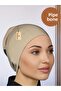 Pipe Bonnet Beige Front Seamless Snap-on Ready Practical Lycra Combed Cotton Bandana for Hijab, Sports, Shawl Scarf