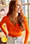 Women's Orange Plaid Camisole Blouse BLZ-19000588