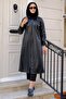 Faux Leather Trench Coat Black HM2278 - 3