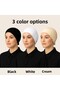 Women's White and Cream 3-Piece Bonnet Set, Cotton Lycra Hijab Bonnet