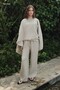 100% Linen Plain Stone Trousers