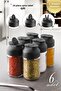 6-Piece Mini Twice Glass Spice Set with Double Lids - Salt and Pepper Shakers