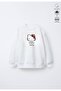Girl's 3-Thread Plain Cotton Sweatshirt