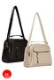 Women's Everyday Black and Cream Shoulder Bag 2 Pieces